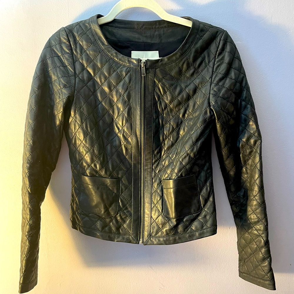 Hinge quilted leather jacket size XS